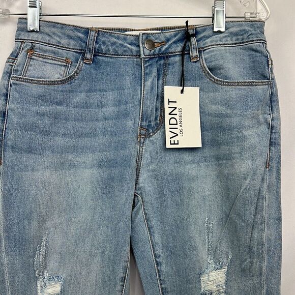 EVIDNT Verona skinny Ankle step hem destroyed jeans size 27 NWT - Picture 2 of 13